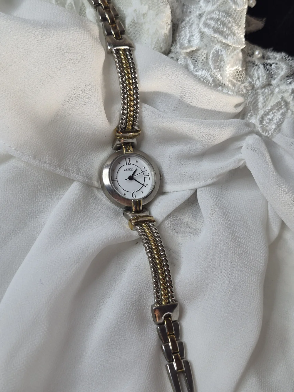 GUESS Two-Tone Silver and Gold Ladies Bracelet Watch